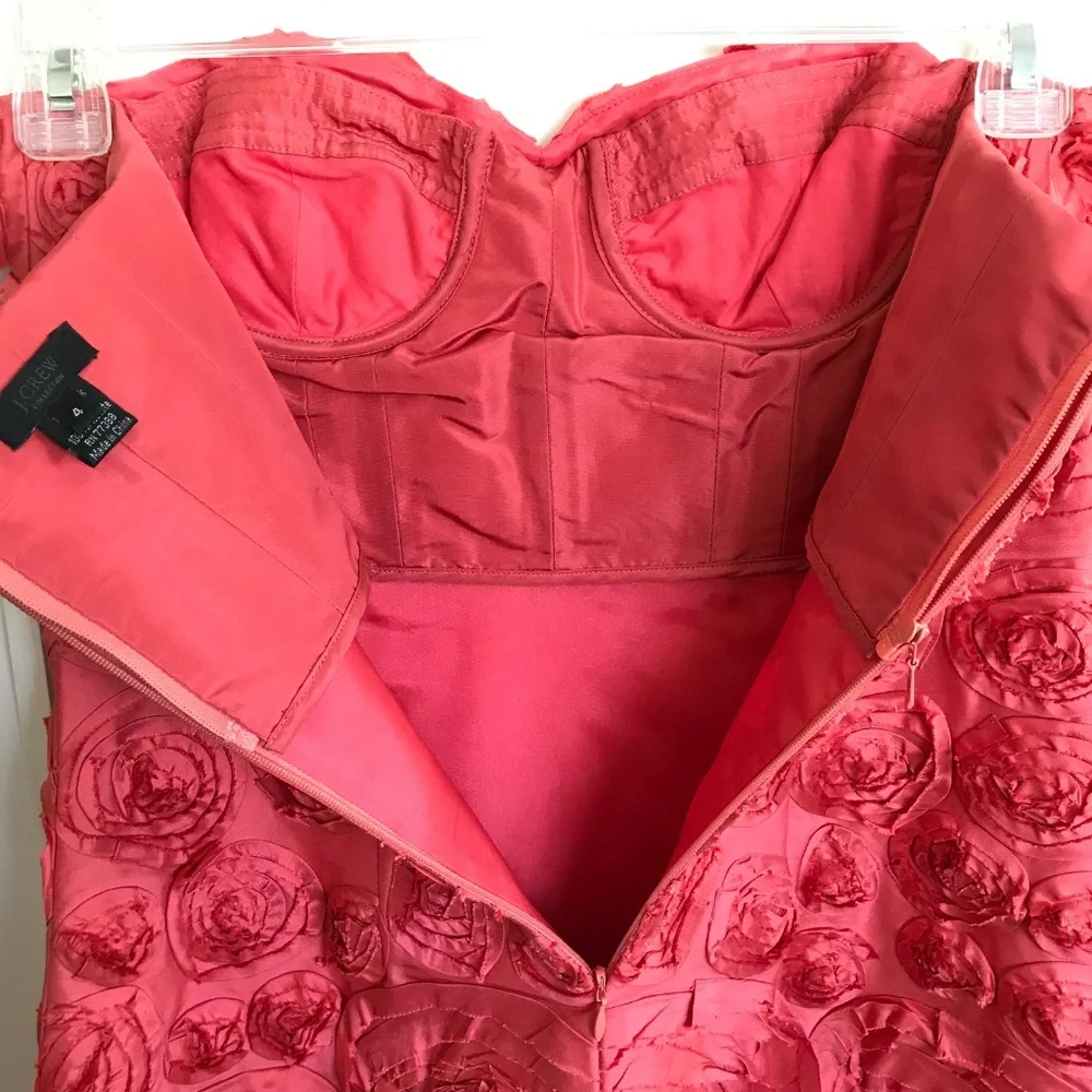 J. CREW Silk Strapless Red Mini Dress Women’s Size 4